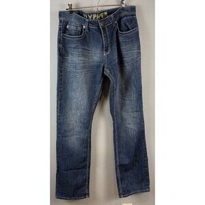 Flypaper 34x34 Straight Leg Jeans Men's Wash Denim Distressed Designer Pockets